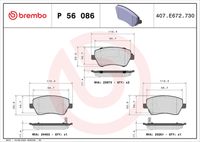 BREMBO P56086 - Juego de pastillas de freno - PRIME LINE