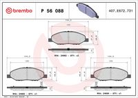 BREMBO P 56 088 - Juego de pastillas de freno