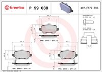 BREMBO P59038X - Juego de pastillas de freno - XTRA LINE