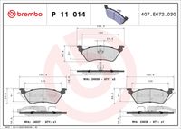 BREMBO P11014 - Juego de pastillas de freno - PRIME LINE
