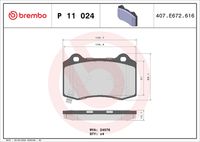BREMBO P11024 - Juego de pastillas de freno - PRIME LINE
