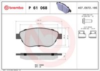 BREMBO P61068X - Juego de pastillas de freno - XTRA LINE