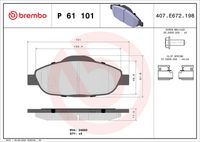 BREMBO P 61 101X - Juego de pastillas de freno