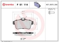 BREMBO P 61 114 - Juego de pastillas de freno