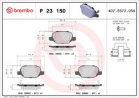 BREMBO P23150 - Juego de pastillas de freno - PRIME LINE