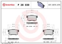BREMBO P 28 039 - Juego de pastillas de freno