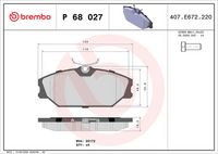 BREMBO P 68 027 - Juego de pastillas de freno