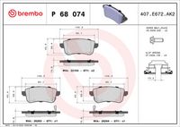 BREMBO P 68 074 - Juego de pastillas de freno