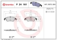 BREMBO P24161 - Juego de pastillas de freno - PRIME LINE