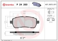 BREMBO P24203 - Juego de pastillas de freno - PRIME LINE