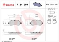 BREMBO P24209 - Juego de pastillas de freno - PRIME LINE
