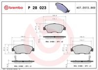 BREMBO P28023 - Juego de pastillas de freno - PRIME LINE