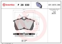 BREMBO P28030 - Juego de pastillas de freno - PRIME LINE