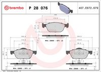 BREMBO P28076 - Juego de pastillas de freno - PRIME LINE
