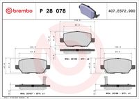 BREMBO P28078 - Juego de pastillas de freno - PRIME LINE
