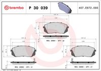 BREMBO P30039 - Juego de pastillas de freno - PRIME LINE