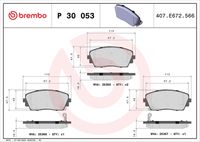 BREMBO P30053 - Juego de pastillas de freno - PRIME LINE