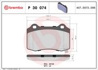BREMBO P30074 - Juego de pastillas de freno - PRIME LINE