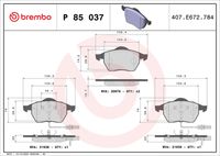 BREMBO P85037X - Juego de pastillas de freno - XTRA LINE