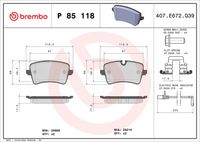 BREMBO P85118 - Juego de pastillas de freno - PRIME LINE