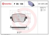 BREMBO P85135 - Juego de pastillas de freno - PRIME LINE