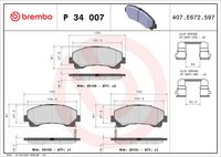 BREMBO P34007 - Juego de pastillas de freno - PRIME LINE
