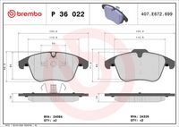 BREMBO P 36 022 - Juego de pastillas de freno
