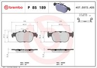 BREMBO P85189 - Juego de pastillas de freno - PRIME LINE