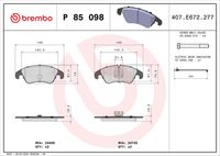 BREMBO P85098 - Juego de pastillas de freno - PRIME LINE