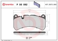 BREMBO P50092 - Juego de pastillas de freno - PRIME LINE