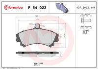 BREMBO P54022 - Juego de pastillas de freno - PRIME LINE