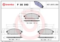 BREMBO P 56 040 - Juego de pastillas de freno