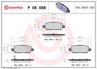 BREMBO P 56 068 - Juego de pastillas de freno