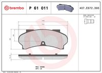 BREMBO P61011 - Juego de pastillas de freno - PRIME LINE