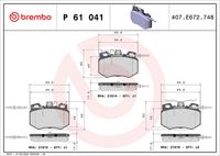 BREMBO P61041 - Juego de pastillas de freno - PRIME LINE
