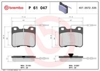 BREMBO P61047 - Juego de pastillas de freno - PRIME LINE