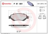 BREMBO P61081 - Juego de pastillas de freno - PRIME LINE