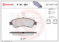 BREMBO P61091 - Juego de pastillas de freno - PRIME LINE