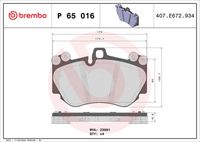 BREMBO P65016 - Juego de pastillas de freno - PRIME LINE