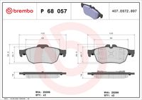 BREMBO P68057 - Juego de pastillas de freno - PRIME LINE
