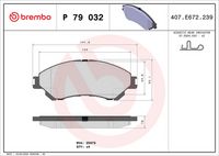 BREMBO P79032 - Juego de pastillas de freno - PRIME LINE