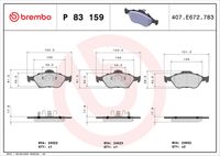 BREMBO P 83 159 - Juego de pastillas de freno