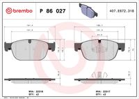 BREMBO P86027 - Juego de pastillas de freno - PRIME LINE