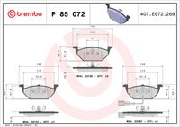 BREMBO P85072X - Juego de pastillas de freno - XTRA LINE