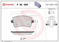 BREMBO P85099X - Juego de pastillas de freno - XTRA LINE