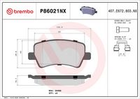 BREMBO P86021X - Juego de pastillas de freno - XTRA LINE