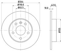 HELLA 8DD 355 106-111 - Disco de freno