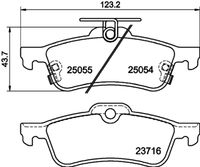 HELLA 8DB355020501 - Lado de montaje: Eje delantero<br>Ancho [mm]: 154,9<br>Altura [mm]: 63,8<br>Espesor [mm]: 17,3<br>Nº de información técnica: BL2822A1<br>Sistema de frenos: ATE<br>Homologación: E9 90R-PROJECT<br>Contacto avisador de desgaste: con contacto avisador de desgaste<br>Ancho 2 [mm]: 156,1<br>Altura 2 [mm]: 57,3<br>Tipo de freno: Discos<br>