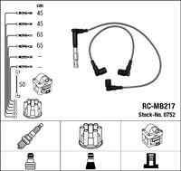 NGK 0752 - Cantidad: 5<br>Cable de encendido: Versión de conexión SAE<br>Cable de encendido: cable encendido de cobre<br>Bobina de encendido: Versión de conexión DIN<br>Distribuidor/rotor de encendido: Versión de conexión SAE<br>Longitud 1 [mm]: 395<br>Longitud 2 [mm]: 395<br>Long. 3 [mm]: 595<br>Long. 4 [mm]: 595<br>Diámetro cable [mm]: 7<br>Longitud 1 [mm], cable de encendido de bobina hasta distr.: 430<br>