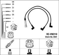 NGK 0941 - Cantidad: 5<br>Cable de encendido: Versión de conexión M4<br>Cable de encendido: cable encendido de cobre<br>Bobina de encendido: Versión de conexión M4<br>Distribuidor/rotor de encendido: Versión de conexión M4<br>Longitud 1 [mm]: 275<br>Longitud 2 [mm]: 355<br>Long. 3 [mm]: 458<br>Long. 4 [mm]: 595<br>Diámetro cable [mm]: 7<br>Longitud 1 [mm], cable de encendido de bobina hasta distr.: 520<br>